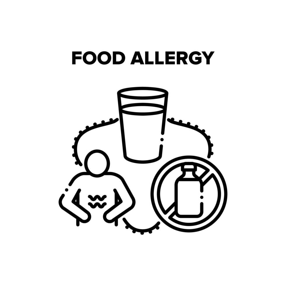 mat allergi vektor svart illustration