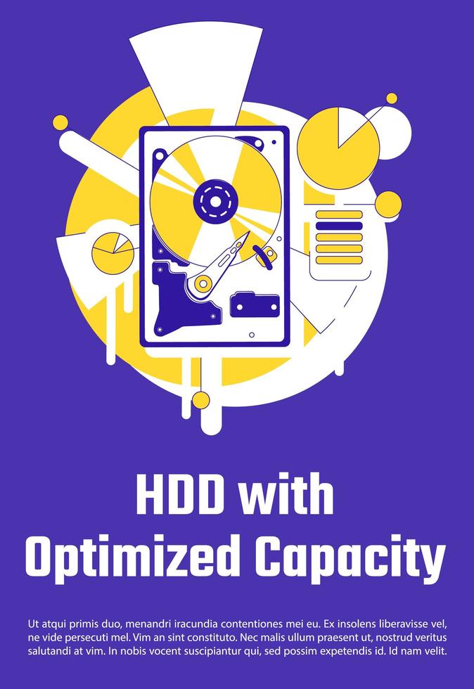 hdd med optimerad kapacitetsaffisch vektor