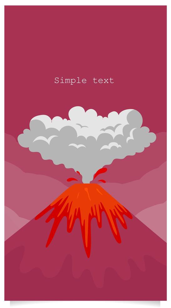 Vulkanausbruch Hintergrund mit Textraum vektor