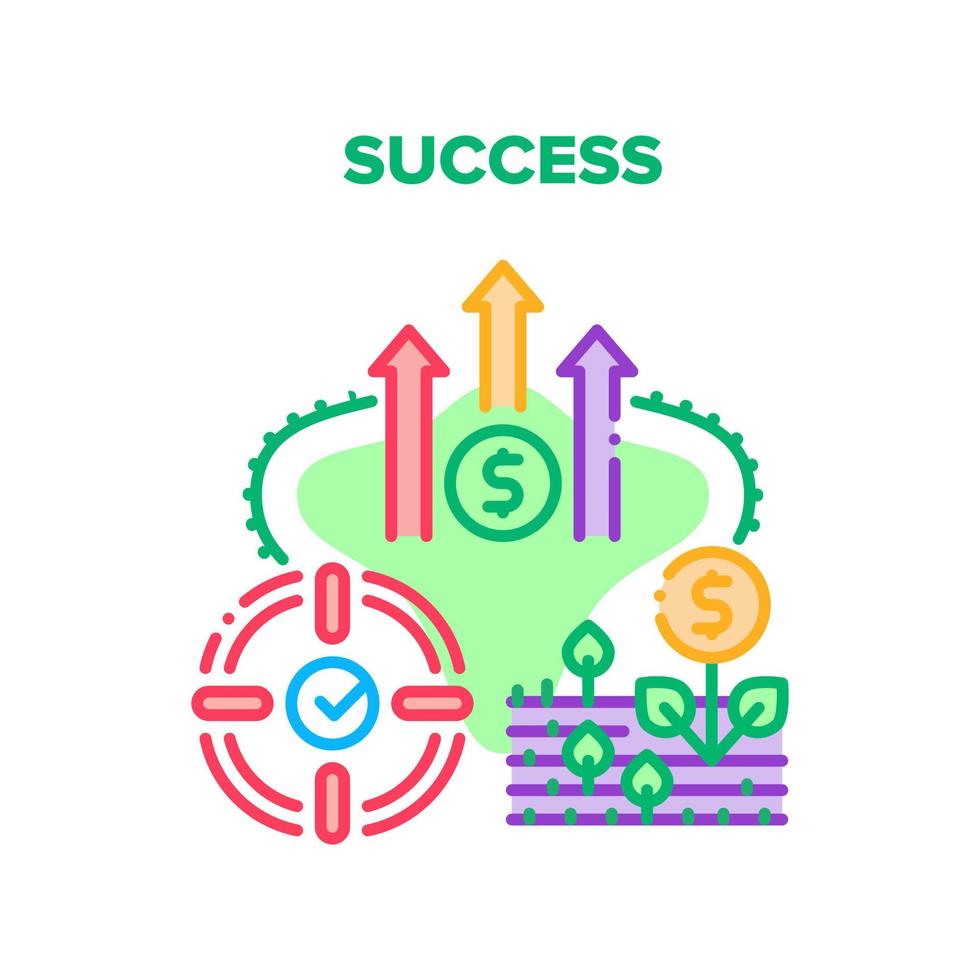 erfolg finanzen vektorkonzept farbillustration vektor