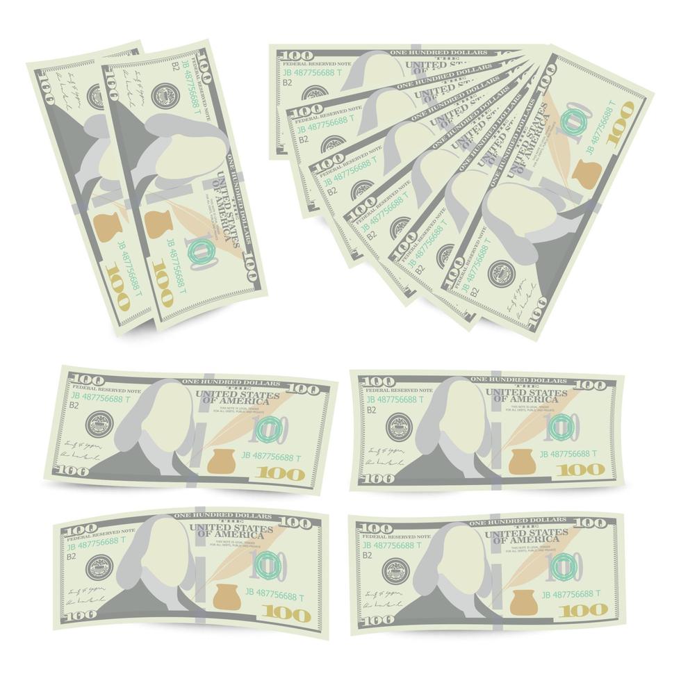100-Dollar-Banknotenstapelvektor vektor