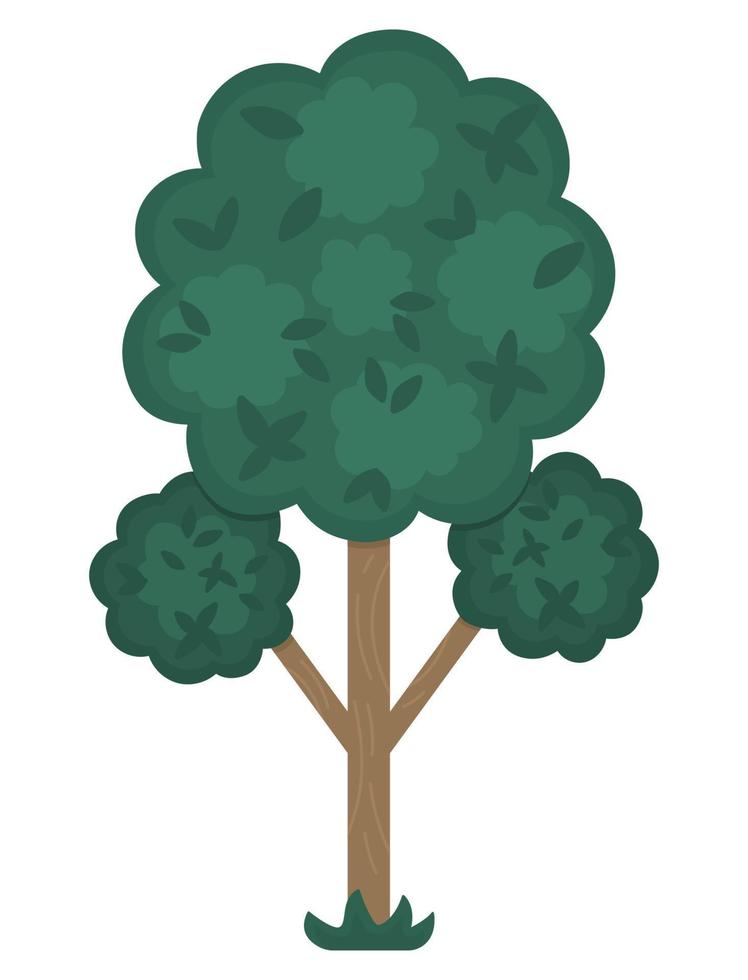 Vektor-Baum-Symbol isoliert auf weißem Hintergrund. Garten- oder Waldpflanze mit Blättern. flache frühlingswald- oder bauernhofillustration. natürliches grünes Bild vektor