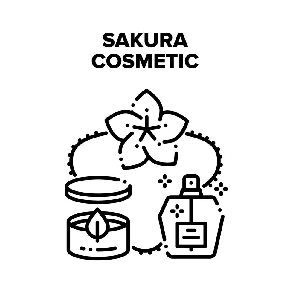 sakura kosmetische vektorschwarzillustration vektor