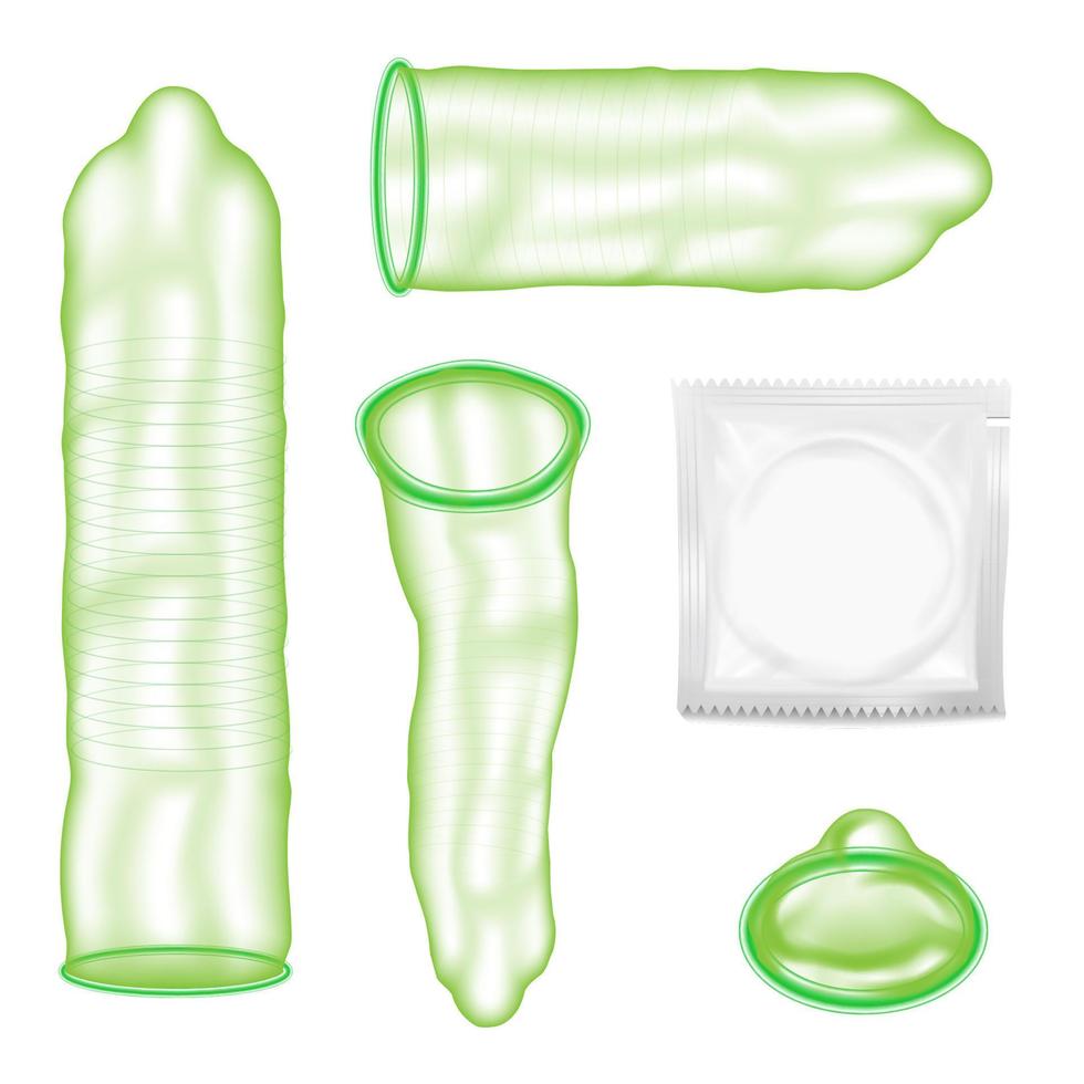 realistischer kondomvektor. Sexualschutzkonzept. männliches Verhütungsmittel für sicheren Sex. isoliert auf weißem hintergrund illustration vektor