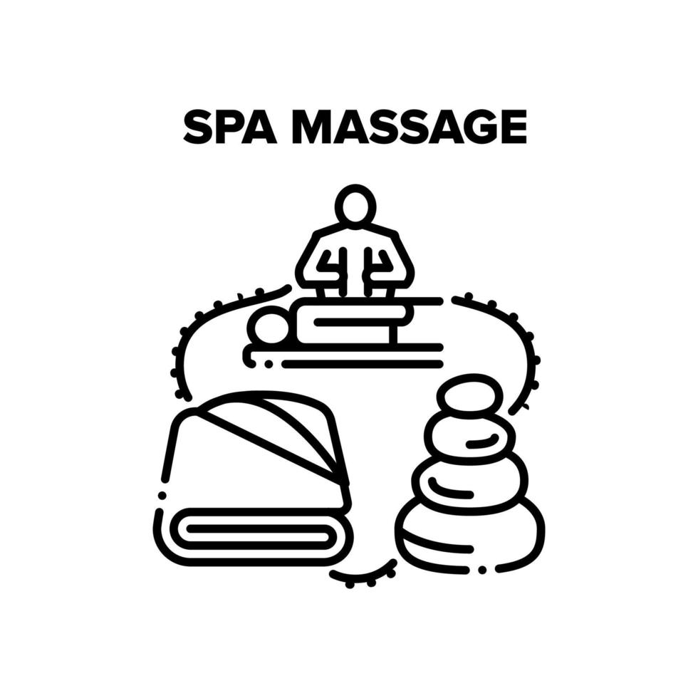 Spa-Massage-Vektor-schwarze Illustrationen vektor