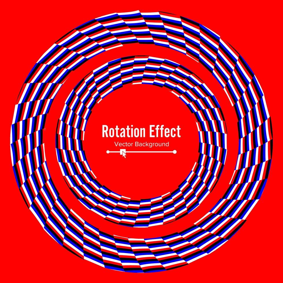 optische Täuschung. Vektor 3D-Kunst. rotationsdynamische Wirkung. Schleudergang. Strudelbeckenringe. geometrischer magischer hintergrund.