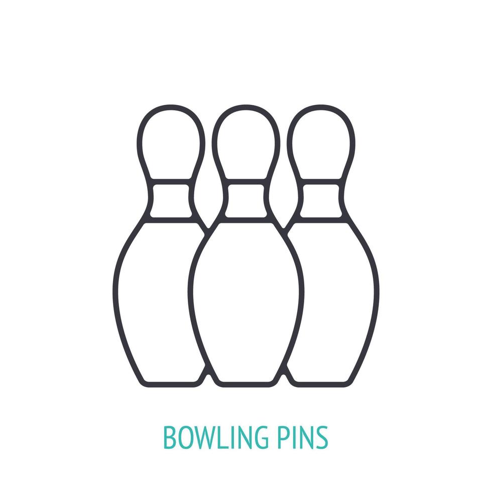 bowling stift översikt ikon vektor