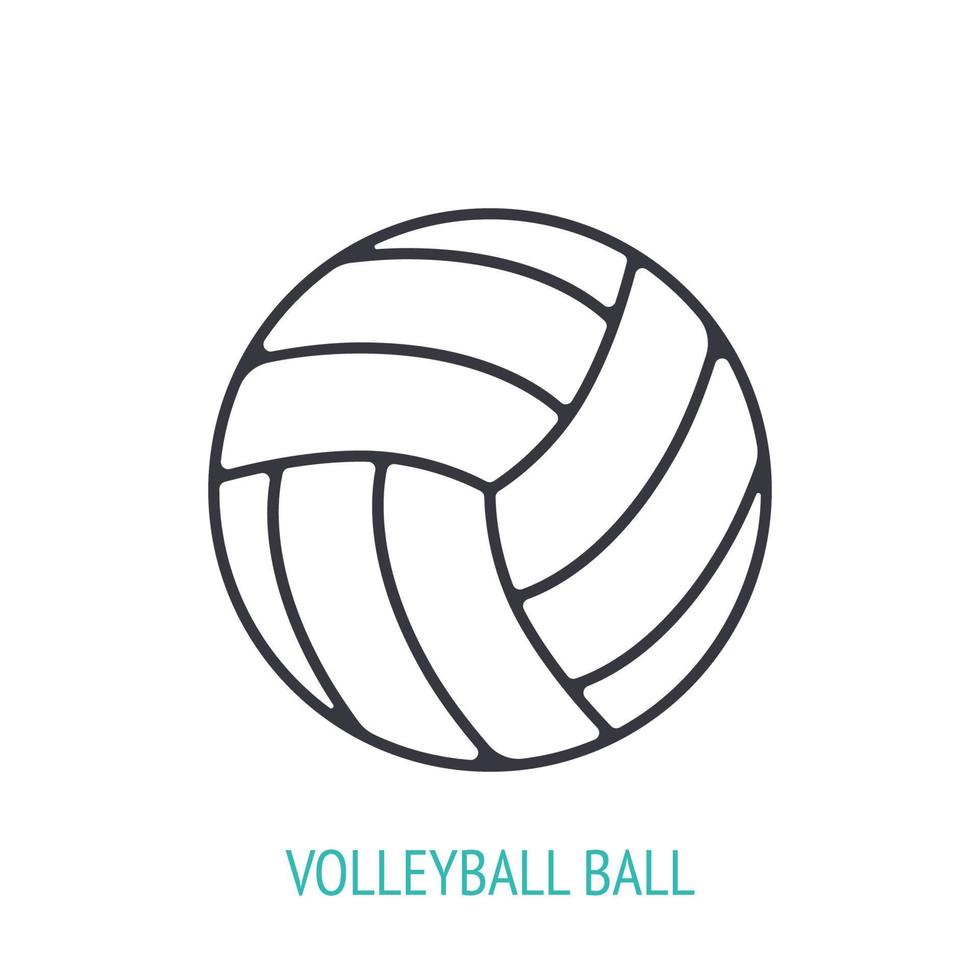 Umrisssymbol für Volleyballball aus Leder vektor