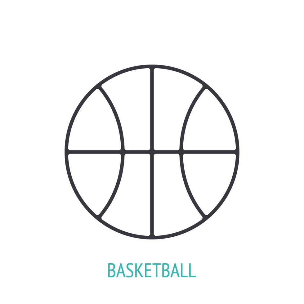 Symbol für den Umriss des Basketballballs vektor