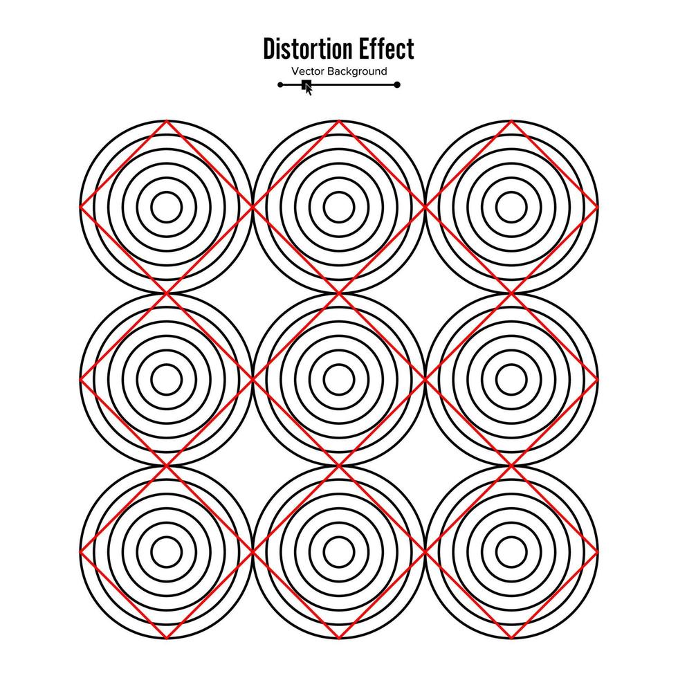 optisk illusion. vektor 3d konst. förvrängning dynamisk effekt. geometrisk magi bakgrund.