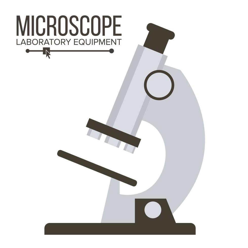 mikroskop isolerat vektor. biologi skola laboratorium Utrustning. vetenskap utbildning symbol. platt illustration vektor