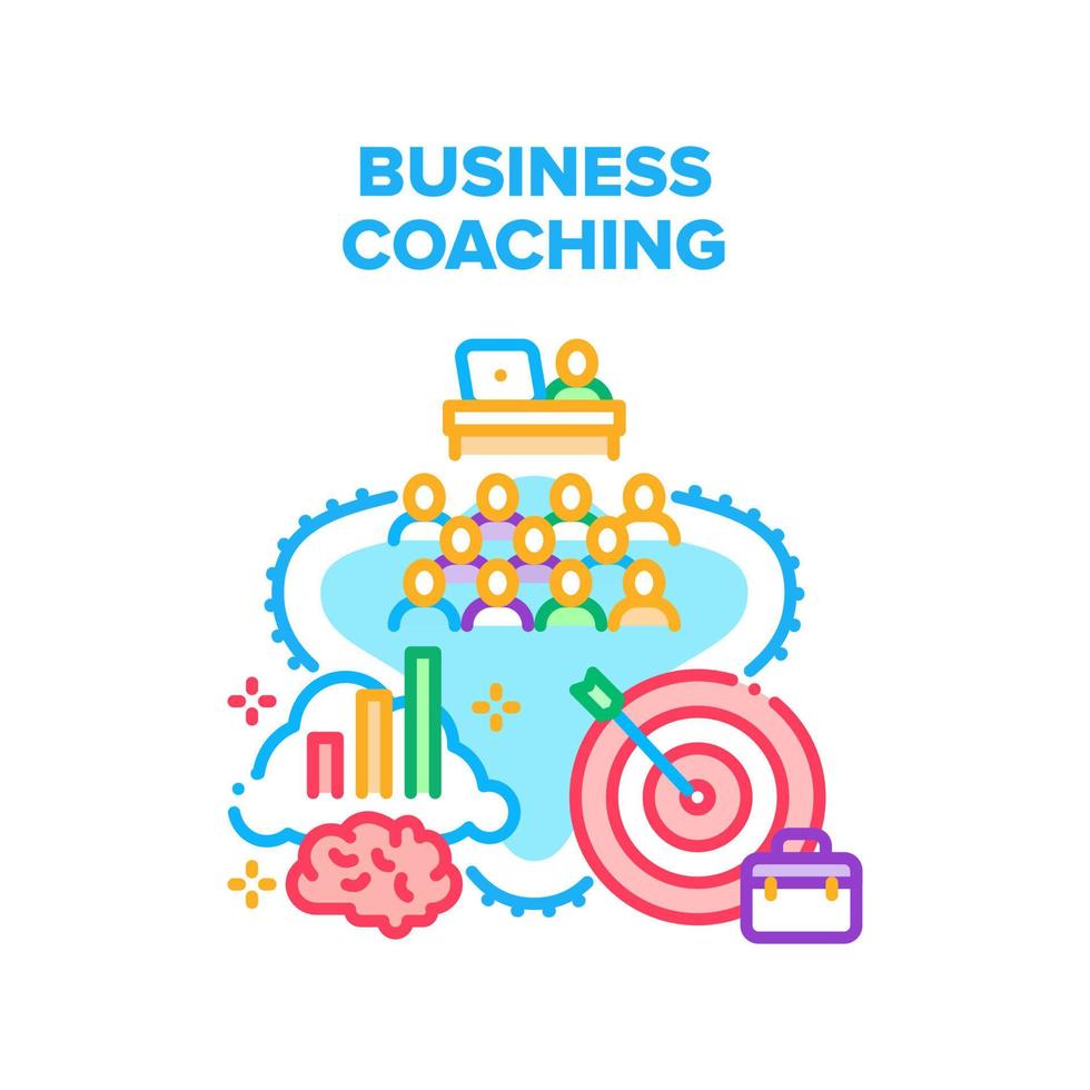 Business-Coaching-Trainer-Vektor-Konzeptfarbe vektor