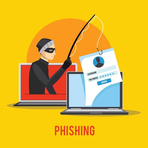 Hacker Phishing-Daten über das Internet vektor