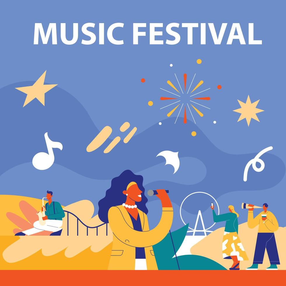 musik festival affisch vektor illustration