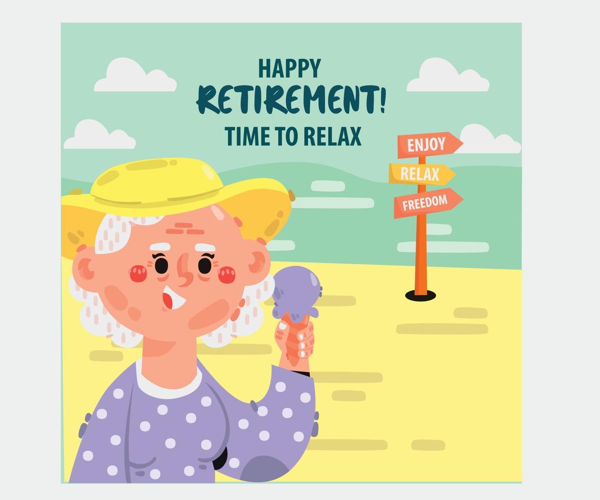 pensionering hälsning kort illustration 2 vektor