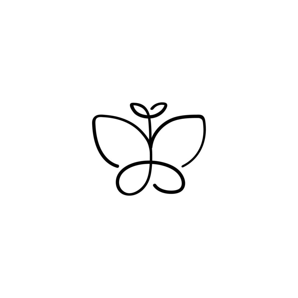 Schmetterling Linienstil Icon Design vektor