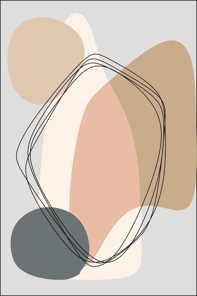 moderne abstrakte minimalismusillustration von linie und geometrie in pastellfarben. vektor
