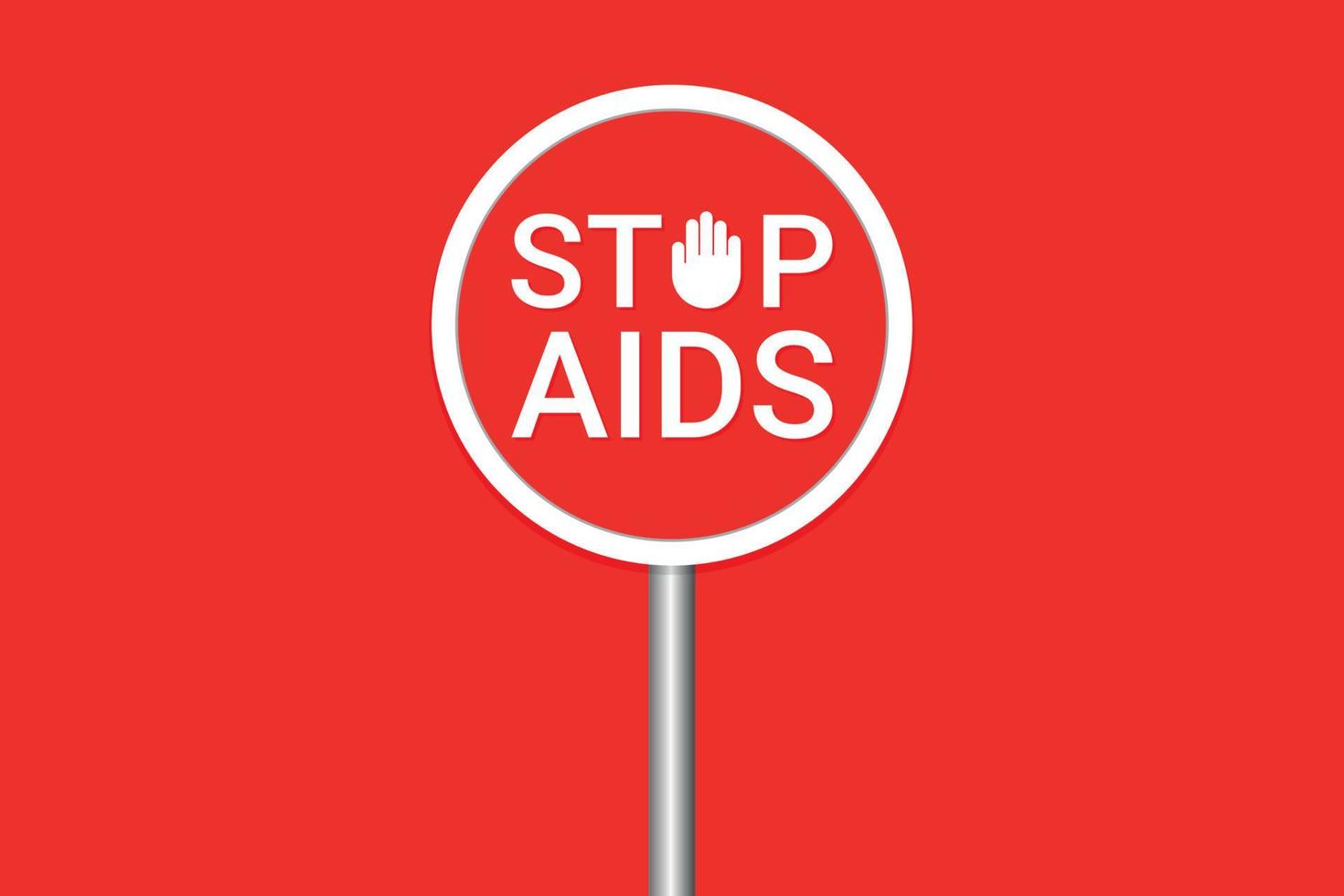 sluta AIDS med röd bakgrund vektor element