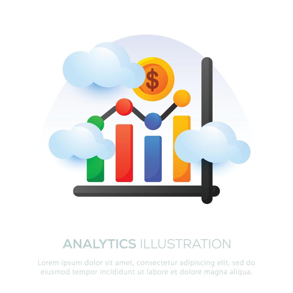 analytisches Business-Illustrationsdesign für mobiles oder Website-Design vektor