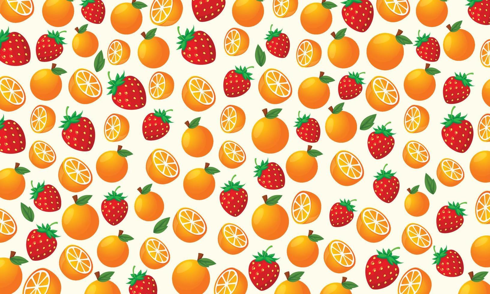 Muster Obst Orange und Erdbeere Hintergrund. Fruchtmuster-Design vektor