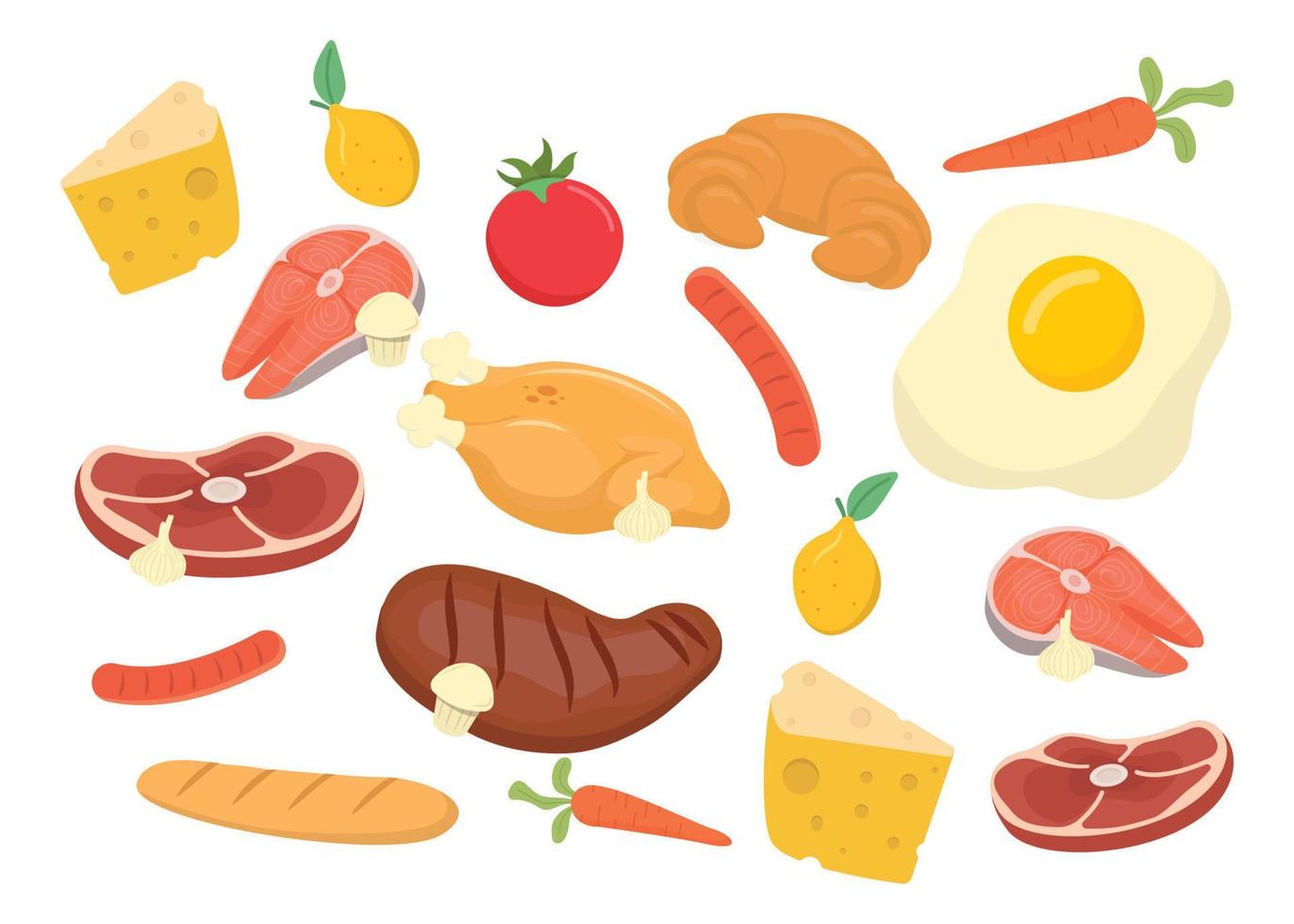 Hintergrund der Lebensmittelillustration. Asset-Food-Design vektor