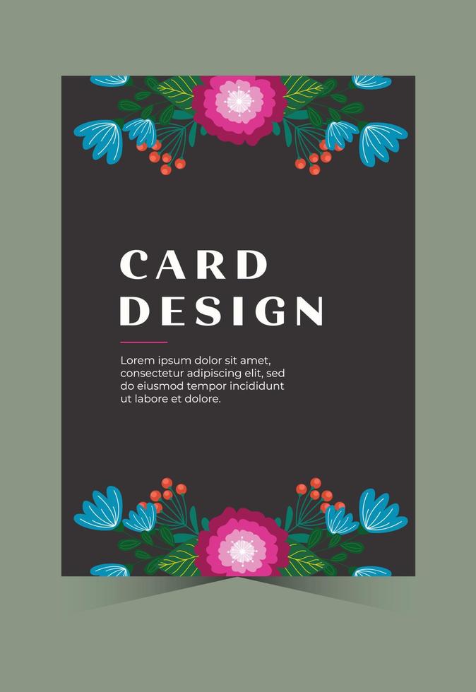Einladungskarte zur Blumenhochzeit. florales Kartendesign. designkarte floral illustration. romantische Karte vektor