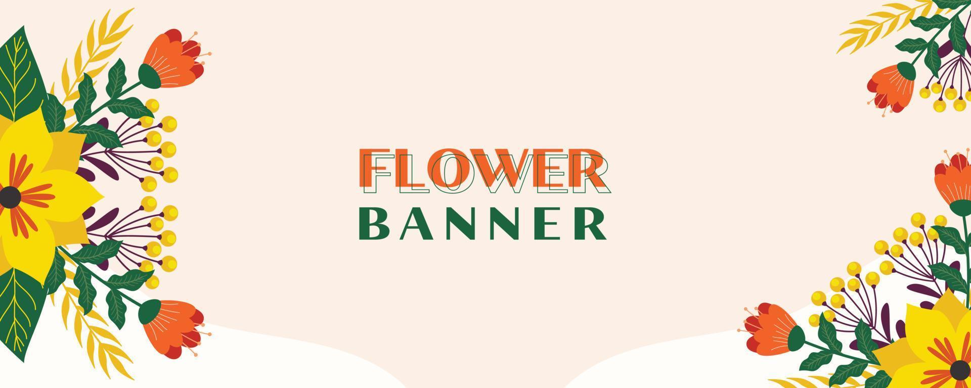 Blumenhintergrunddesign. schönes Blumenbanner-Template-Design vektor