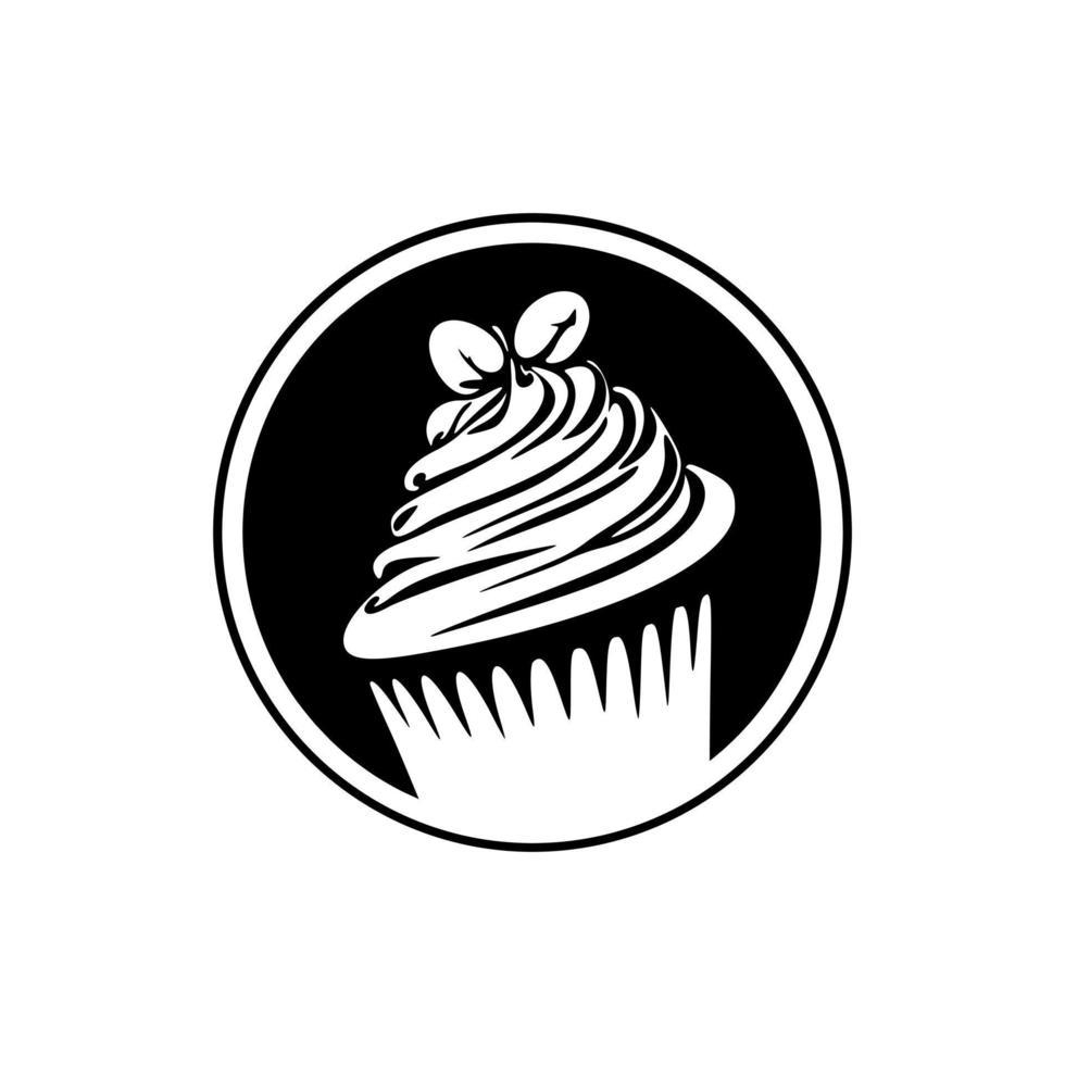 vackert designad kaka logotyp. den är idealisk för några företag i de konfektyr eller konfektyr industri sådan som bagerier och bakverk butiker. vektor