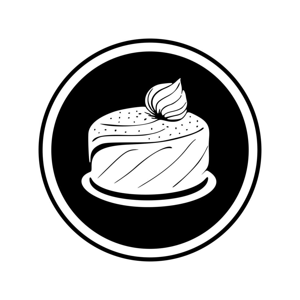 wunderschön gestaltetes schwarz-weißes Cupcake-Logo. gut für Drucke. vektor