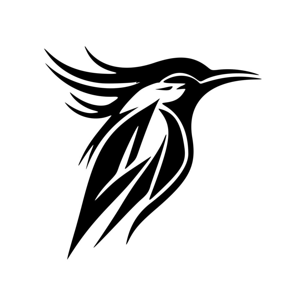 vackert designad svart och vit fågel logotyp. Bra för typografi. vektor