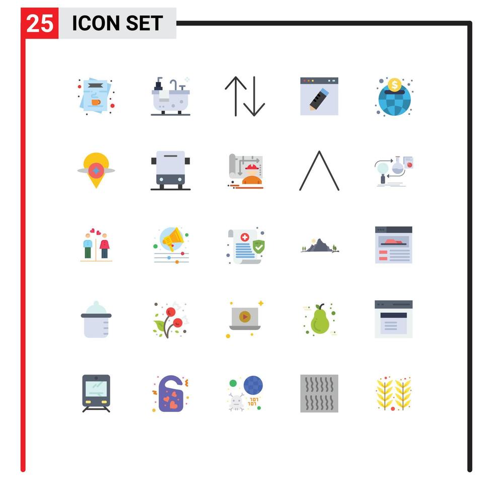 universell ikon symboler grupp av 25 modern platt färger av global grafisk pil utbildning design redigerbar vektor design element