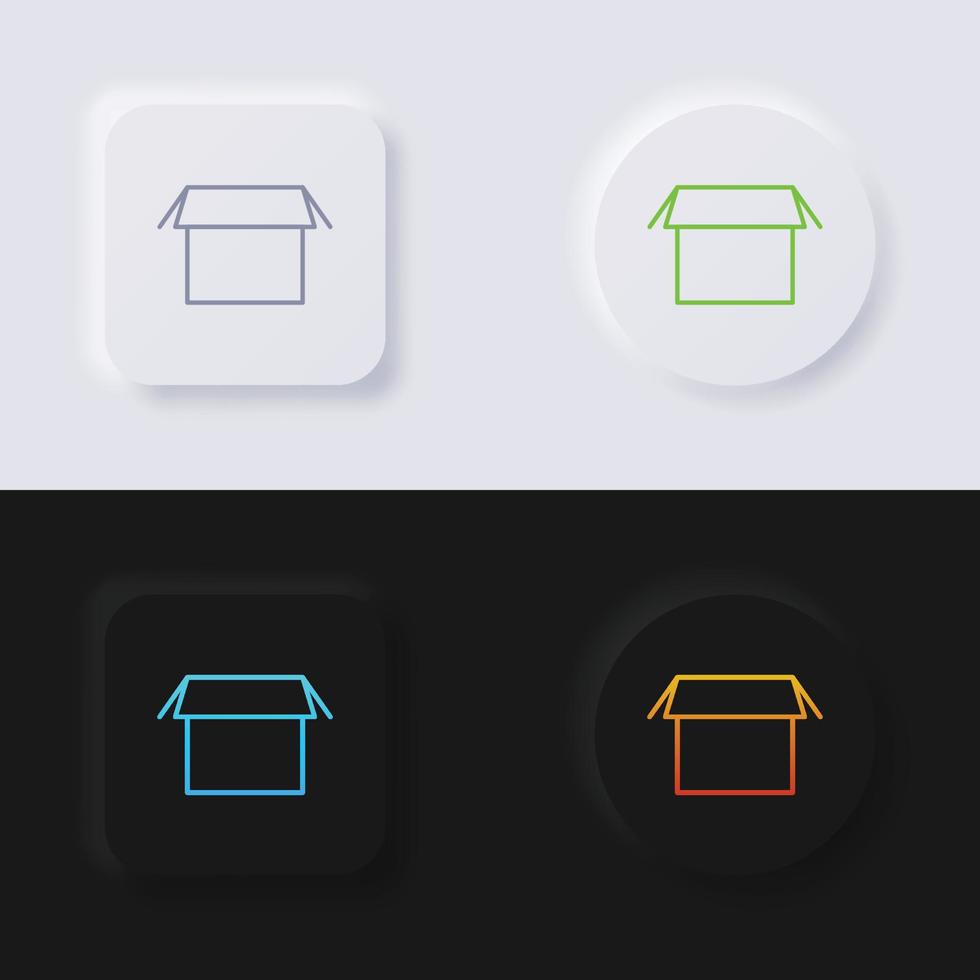 Box-Icon-Set, mehrfarbiger Neumorphismus-Button Soft-UI-Design für Webdesign, Anwendungs-UI und mehr, Icon-Set, Button, Vektor. vektor