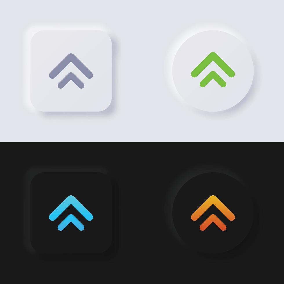 upp pil symbol knapp ikon uppsättning, Flerfärgad neumorphism knapp mjuk ui design för webb design, Ansökan ui och Mer, knapp, vektor. vektor
