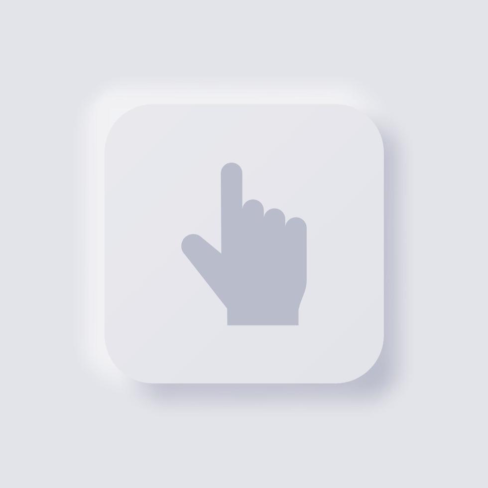 finger Rör gest ikon, vit neumorphism mjuk ui design för webb design, Ansökan ui och Mer, knapp, vektor. vektor