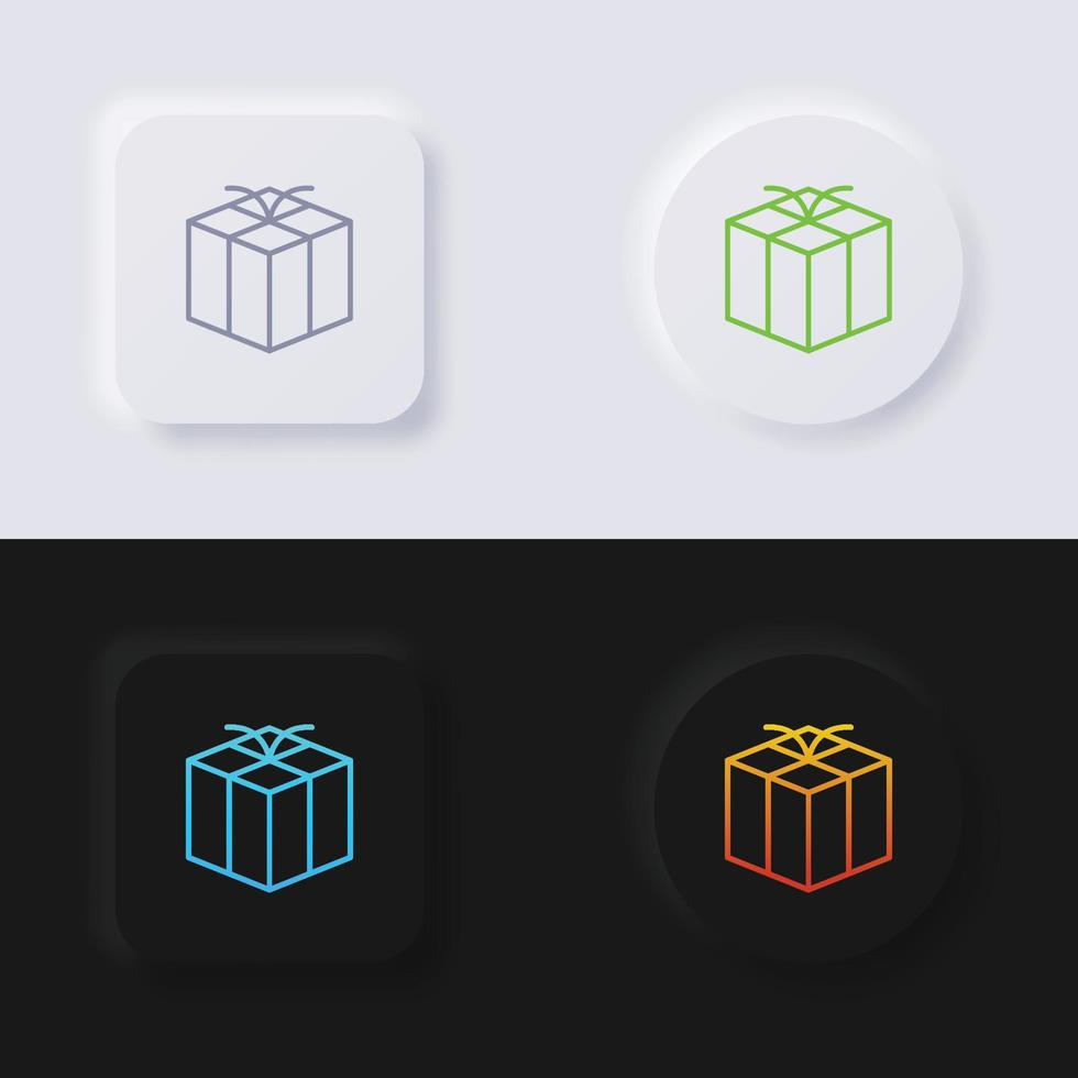 Box-Icon-Set, mehrfarbiger Neumorphismus-Button Soft-UI-Design für Webdesign, Anwendungs-UI und mehr, Icon-Set, Button, Vektor. vektor