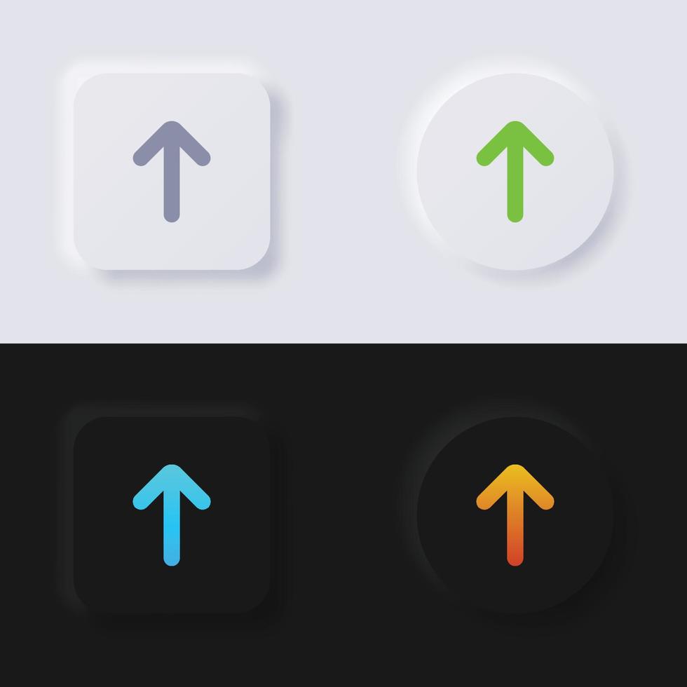 Upload-Button-Icon-Set, mehrfarbiger Neumorphismus-Button Soft-UI-Design für Webdesign, Anwendungs-UI und mehr, Button, Vektor. vektor