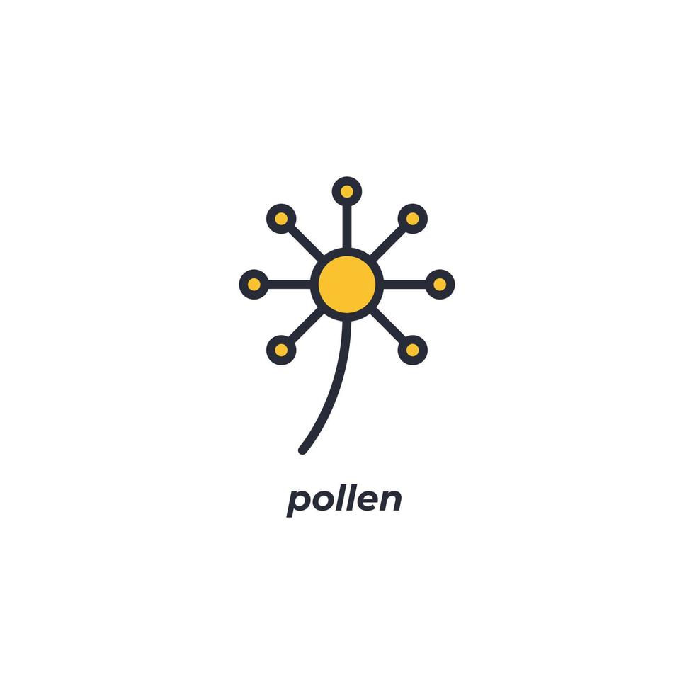vektor tecken pollen symbol är isolerat på en vit bakgrund. ikon Färg redigerbar.
