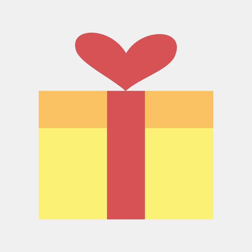 Symbol Valentinstag Geschenk. elemente der valentinstagfeier. Symbole im flachen Stil. gut für Drucke, Poster, Logos, Partydekorationen, Grußkarten usw. vektor