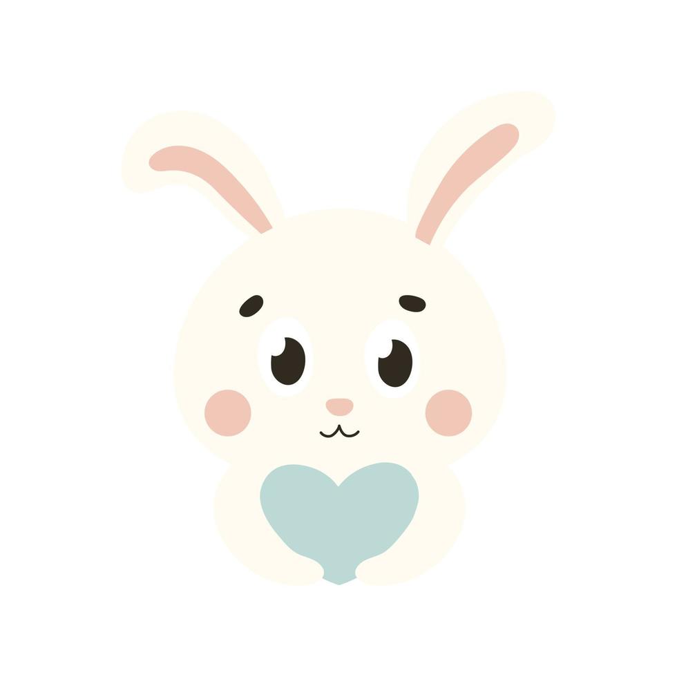 söt kanin karaktär med hjärta, design element för vår tema inbjudningar vektor