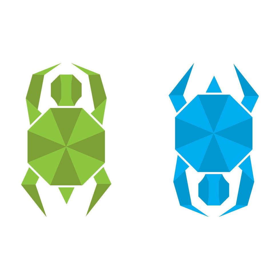 Schildkröte Origami Logo Design Vektor Icon Symbol Vorlage Illustration
