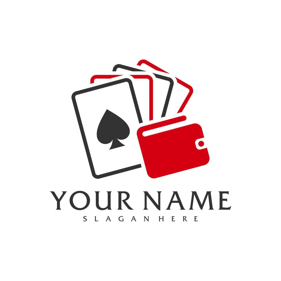 Brieftaschen Poker-Logo-Vektorvorlage, kreative Poker-Logo-Designkonzepte vektor