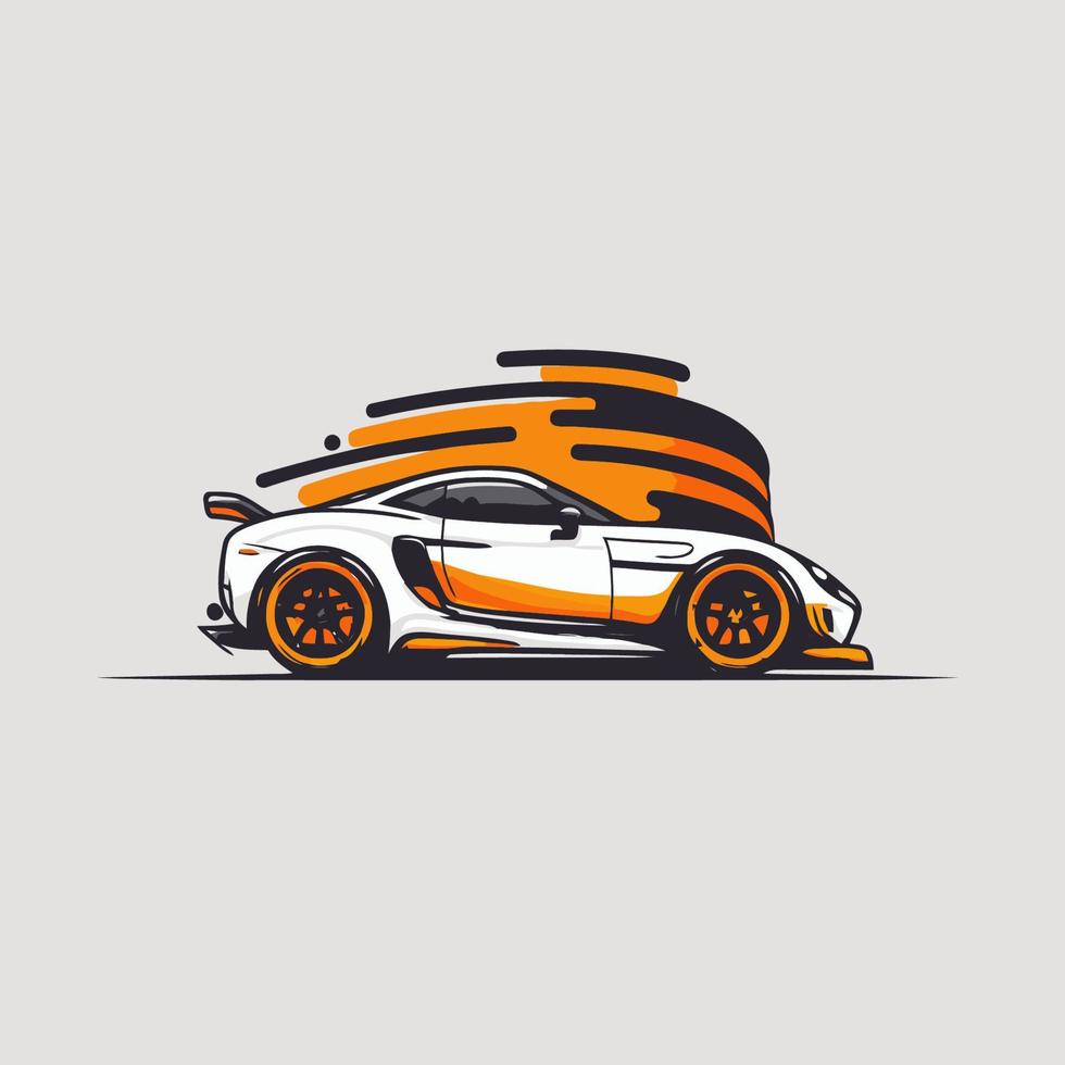 Illustration des Sportwagens, Superauto-Logovektor vektor