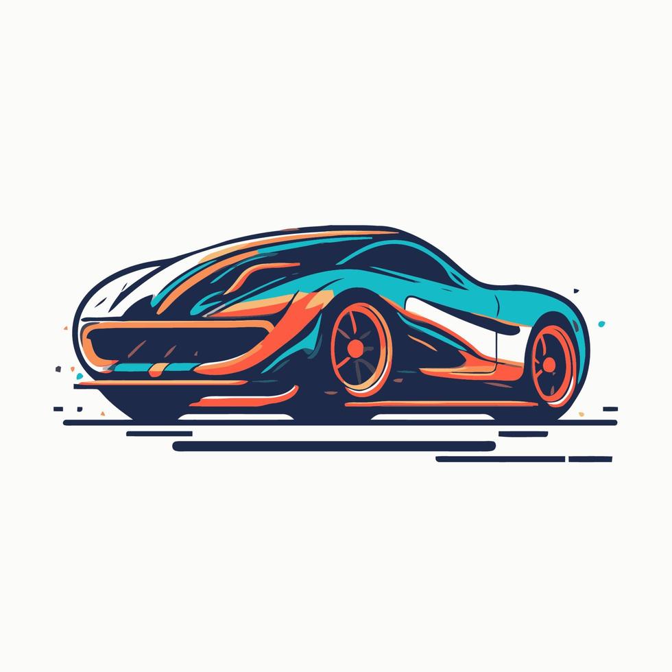 illustration av sport bil, super bil logotyp vektor