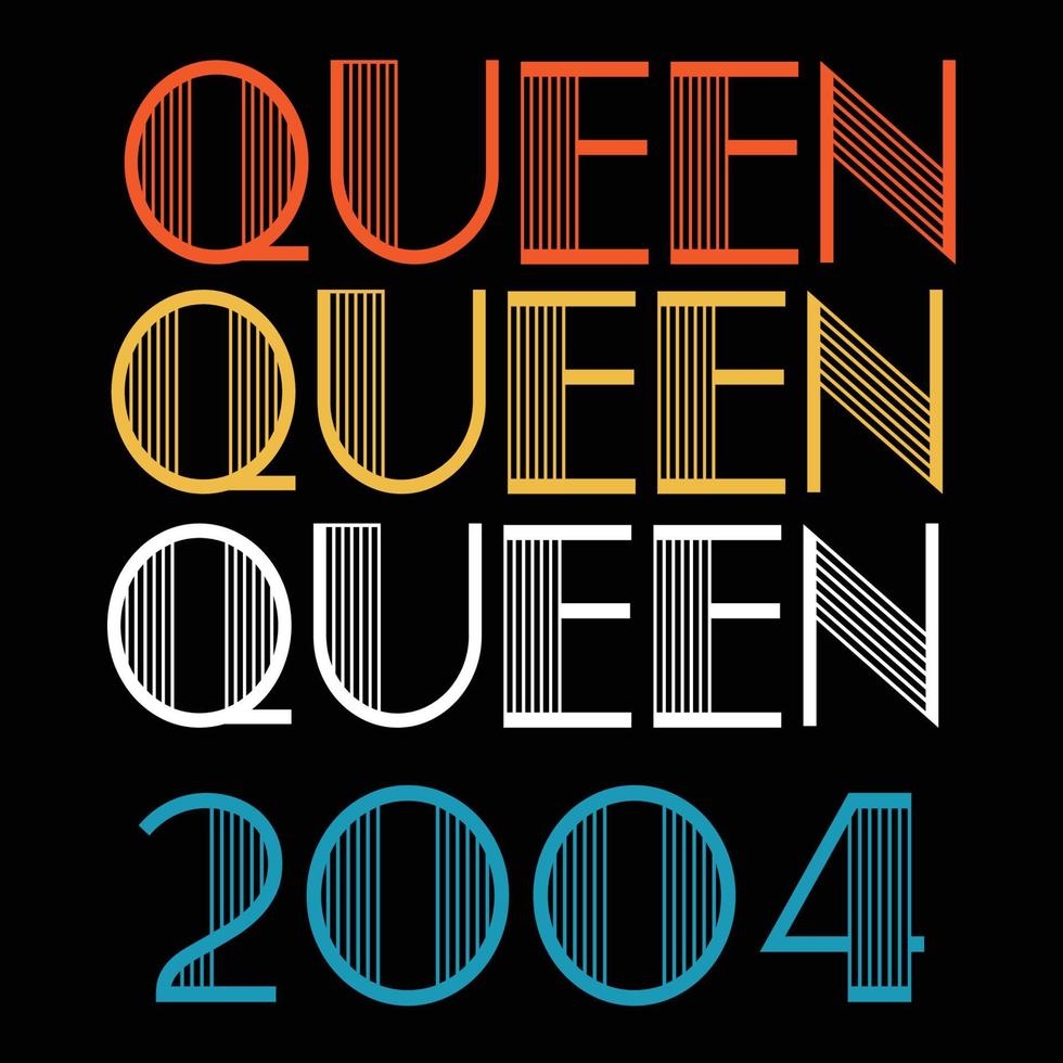 drottning är född i 2004 årgång födelsedag sublimering vektor