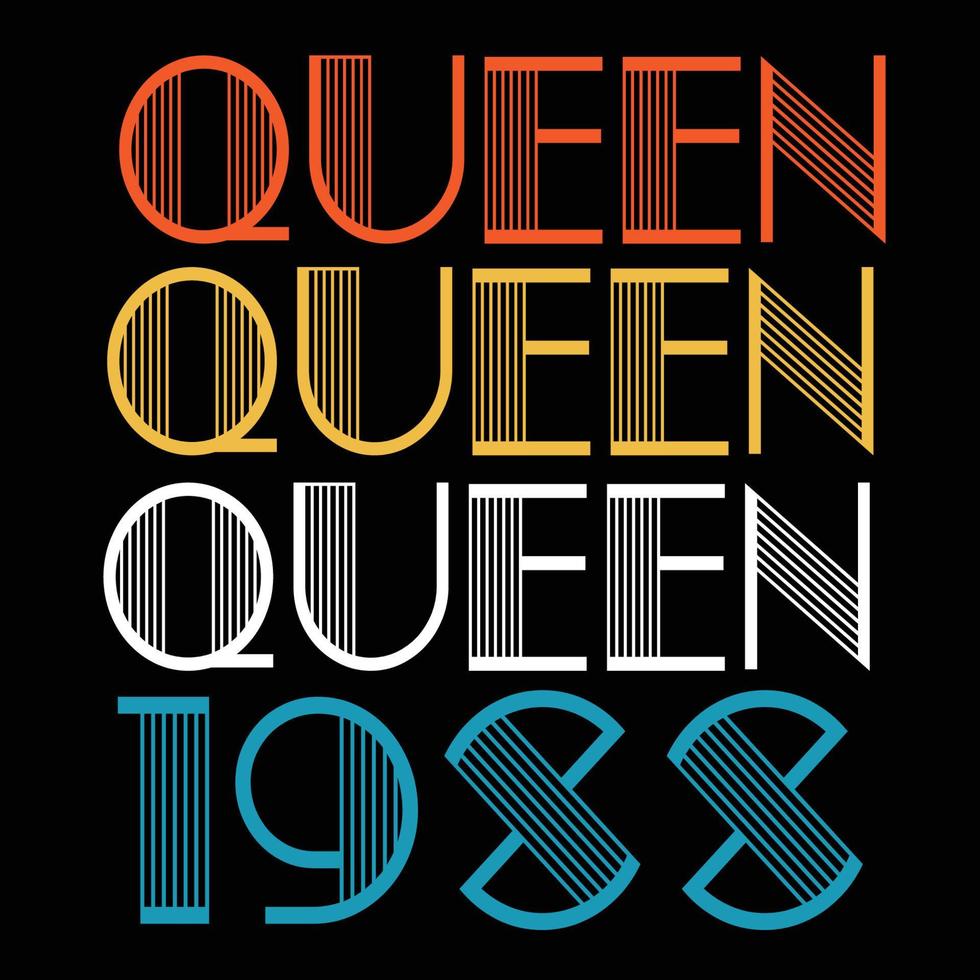 Queen sind 1988 Vintage Geburtstag Sublimationsvektor geboren vektor