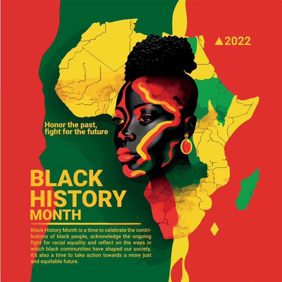 svart historia månad i panorera afrikansk färger 3d modellering ansikte senare vektoriserad vektor