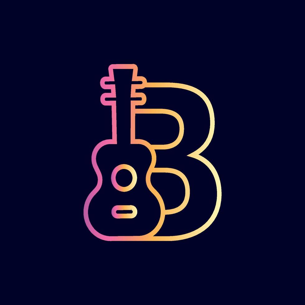 gitarre musik logo design marke buchstabe b vektor