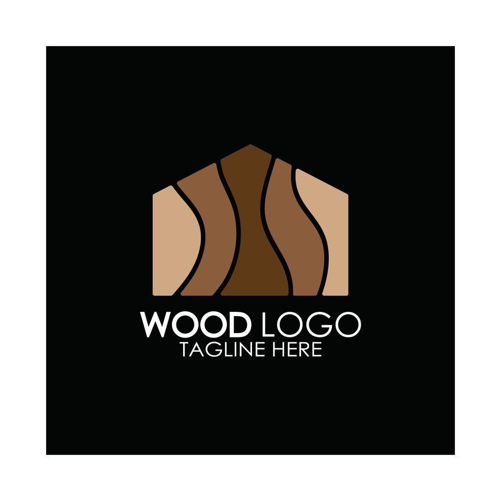 Holz Logo Vorlage Symbol Illustration Design Vektor, verwendet für Holzfabriken, Holzplantagen, Holzverarbeitung, Holzmöbel, Holzlager mit einem modernen minimalistischen Konzept vektor