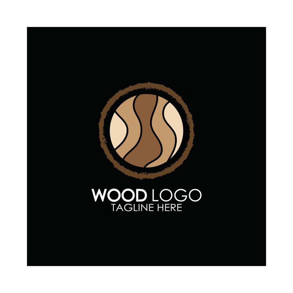 Holz Logo Vorlage Symbol Illustration Design Vektor, verwendet für Holzfabriken, Holzplantagen, Holzverarbeitung, Holzmöbel, Holzlager mit einem modernen minimalistischen Konzept vektor