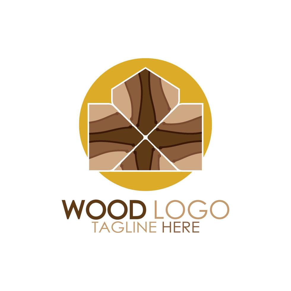 Holz Logo Vorlage Symbol Illustration Design Vektor, verwendet für Holzfabriken, Holzplantagen, Holzverarbeitung, Holzmöbel, Holzlager mit einem modernen minimalistischen Konzept vektor